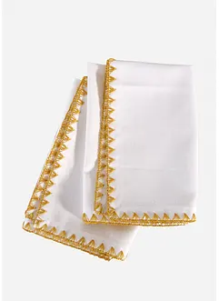 Tøyservietter i økologisk bomull med glanset bord (4-pack), bonprix