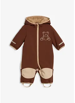 Baby softshell-dress med teddyfleece og hette, bonprix