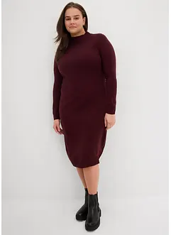 Finstrikket kjole med ståkrage, bonprix