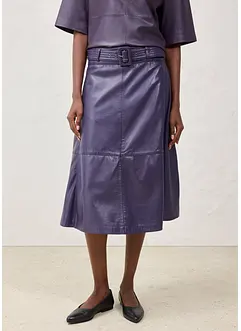 Skinnskjørt i lammenappa med belte (2-delt sett), bonprix