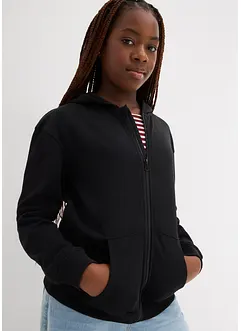 Sweat hettejakke i myk økologisk bomullsmiks, bonprix