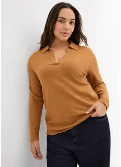 Poloskjorte i lett viskose, bonprix