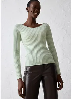 Finstrikket genser i merinoull, bonprix