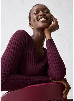 Finstrikket genser i merinoull, bonprix