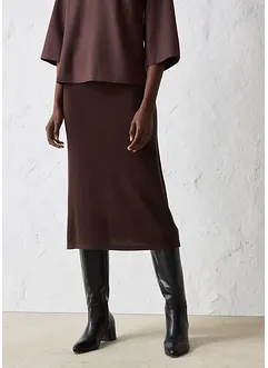 Strikkeskjørt i myk ullmiks, bonprix