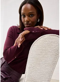 Finstrikket cardigan i myk ullmiks, bonprix