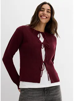 Cardigan med knyting, bonprix