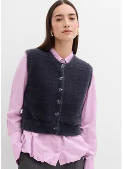 Strikkevest i fjærgarn i viskosemiks, bonprix