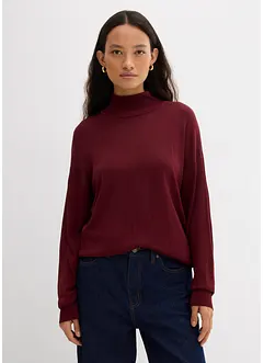 Turtleneck i viskose og lett finstrikk, bonprix