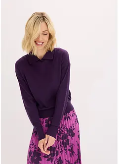 Finstrikket genser med viskose, bonprix