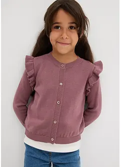 Cardigan med volang på ermene, bonprix