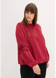 Oversized bluse med pynt, bonprix
