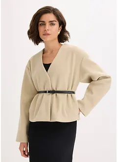 Oversized blazer i ullstil med belte, ufôret, bonprix