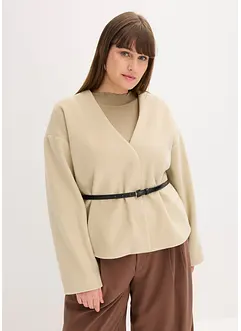 Oversized blazer i ullstil med belte, ufôret, bonprix