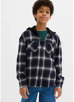 Langermet flanellskjorte med hette, bonprix