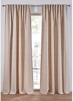 Ugjennomsiktig gardin i melert materiale med struktur (1-pack), bonprix