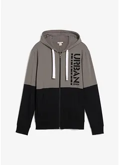 Sweatjakke med hette av økologisk bomull, bonprix