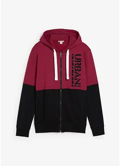 Sweatjakke med hette av økologisk bomull, bonprix