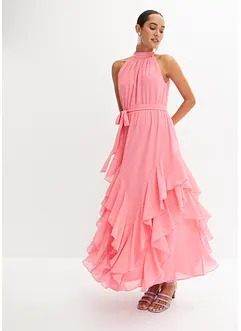 Maxikjole med volanger, bonprix