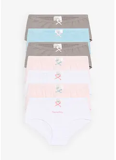 Hipstertruse med myk økologisk bomull og satengsløyfe (7-pack), bonprix