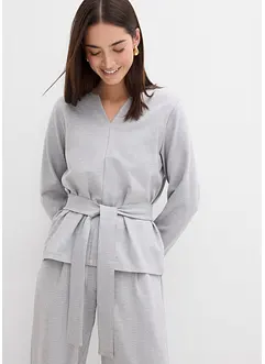 Langermet topp med bredt knytebelte, av viskosemiks, bonprix