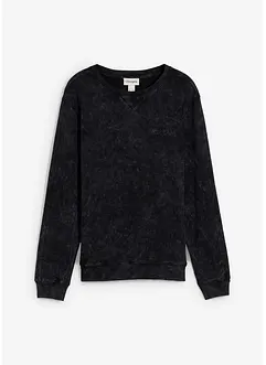 Sweatshirt i vasket materiale i 100% økologisk bomull, bonprix