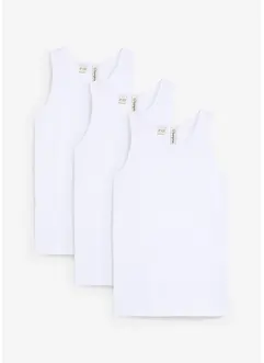 Singlet med myk økologisk bomull (3-pack), bonprix