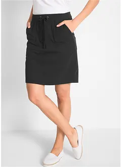 Skjørt i økologisk bomull med elastan, bonprix