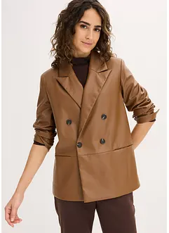 Oversized blazer i imitert skinn, bonprix