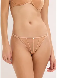 Tanga-stringtruse i skimrende materiale, bonprix