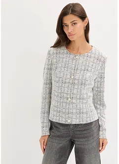 Bouclé-cardigan i bomull, bonprix