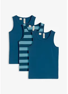 Singlet med myk, økologisk bomull (3-pack), bonprix