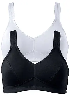 BH uten bøyle, med økologisk bomull (2-pack), bonprix