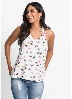 Ermeløs bluse i 100% viskose, bonprix