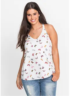 Ermeløs bluse i 100% viskose, bonprix