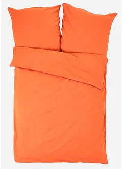 Sengesett i bomullslerret med kontrastfarget passepoil, bonprix