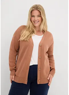 Cardigan i formstabil ribbestrikk, bonprix