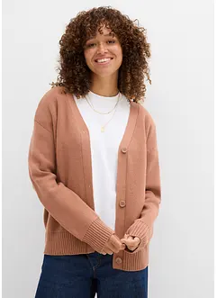 Cardigan i formstabil ribbestrikk, bonprix