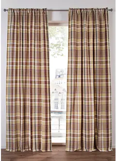 Gardin i økologisk bomull med rutemønster (1-pack), bonprix
