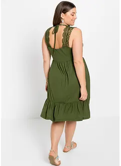 Jerseykjole med blonder, bonprix