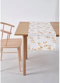 Bordløper i økologisk bomull med glanstrykk, bonprix