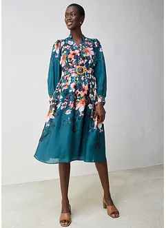 Midikjole i rami (2-delt sett med belte), bonprix