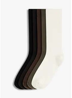 Sokker med ribbestruktur og økologisk bomull (5-pack), bonprix