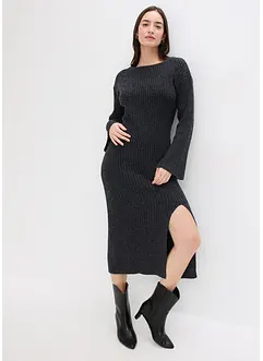 Strikkekjole med splitt, bonprix