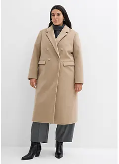 Dobbeltspent kåpe med ull-look, bonprix