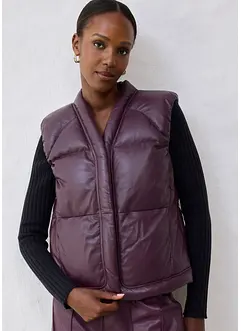 Vattert skinnvest i lammenappa, bonprix