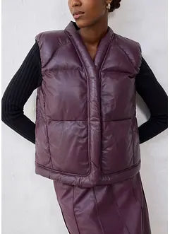 Vattert skinnvest i lammenappa, bonprix