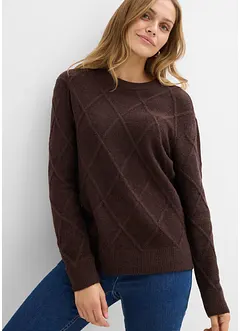 Kabelstrikket, oversized genser, bonprix