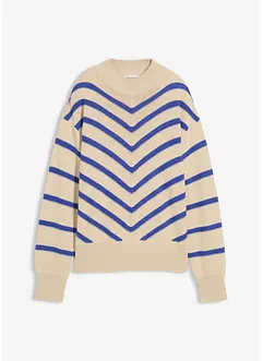 Genser med strukturstriper, bonprix