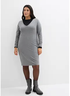Jerseykjole med V-hals (2-pack), bonprix
